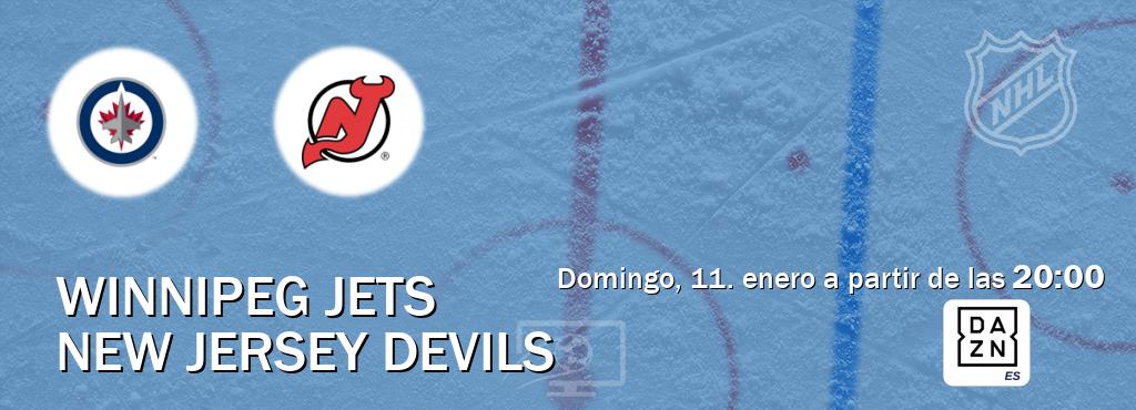 El partido entre Winnipeg Jets y New Jersey Devils será retransmitido por DAZN España (domingo, 11. enero a partir de las 20:00). El partido entre Winnipeg Jets y New Jersey Devils será retransmitido por DAZN España (domingo, 11. enero a partir de las 20:00).