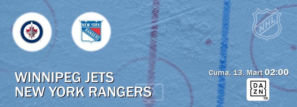 Karşılaşma Winnipeg Jets - New York Rangers DAZN'den canlı yayınlanacak (Cuma, 13. Mart  02:00).