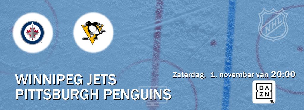 Wedstrijd tussen Winnipeg Jets en Pittsburgh Penguins live op tv bij DAZN (zaterdag, 1. november van 20:00). Wedstrijd tussen Winnipeg Jets en Pittsburgh Penguins live op tv bij DAZN (zaterdag, 1. november van 20:00).