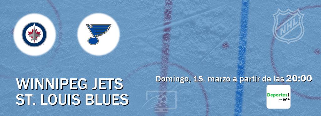 El partido entre Winnipeg Jets y St. Louis Blues será retransmitido por Movistar Deportes (domingo, 15. marzo a partir de las  20:00).