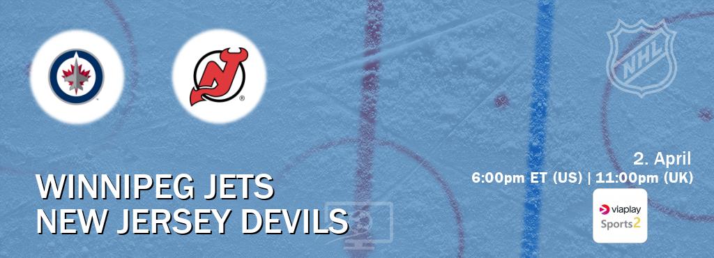 You can watch game live between Winnipeg Jets and New Jersey Devils on Viaplay Sports 2.