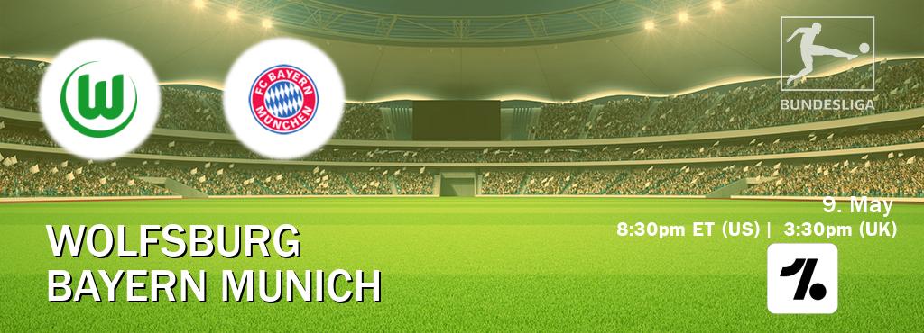 You can watch game live between Wolfsburg and Bayern Munich on OneFootball.