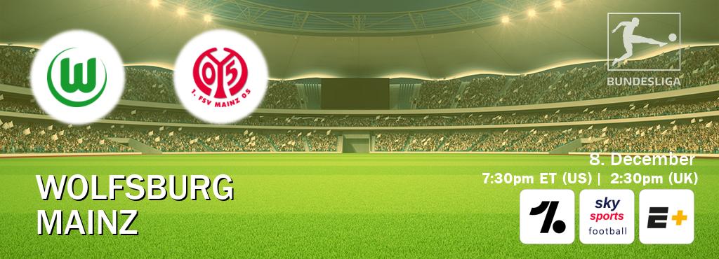 You can watch game live between Wolfsburg and Mainz on OneFootball, Sky Sports Football(UK), ESPN+(US).