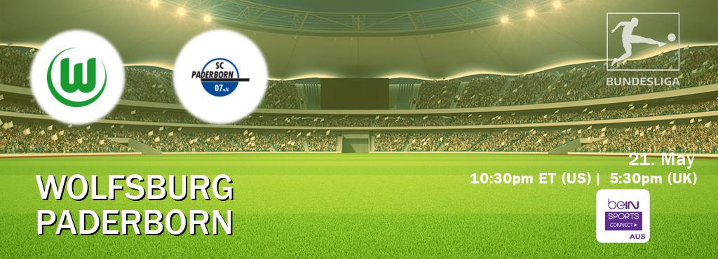 You can watch game live between Wolfsburg and Paderborn on beIN Sports Connect(AU).