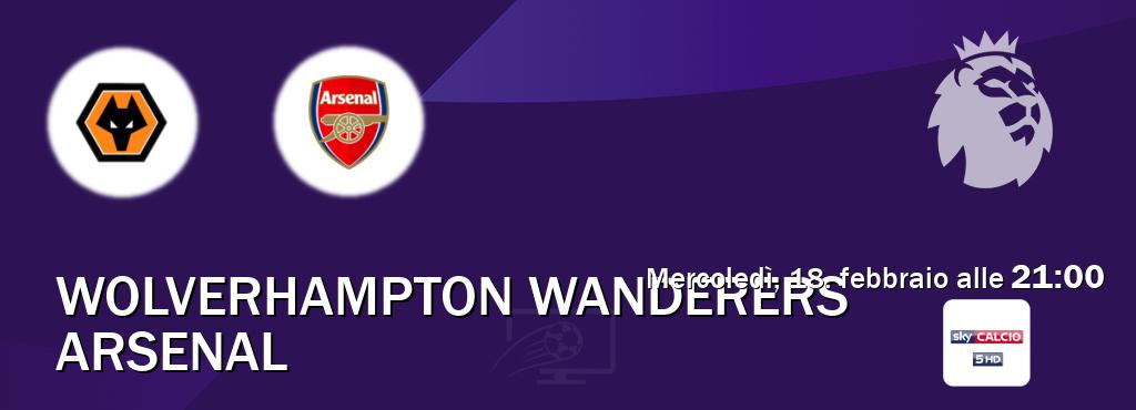 Il match Wolverhampton Wanderers - Arsenal sarà trasmesso in diretta TV su Sky Sport 255 (ore 21:00)