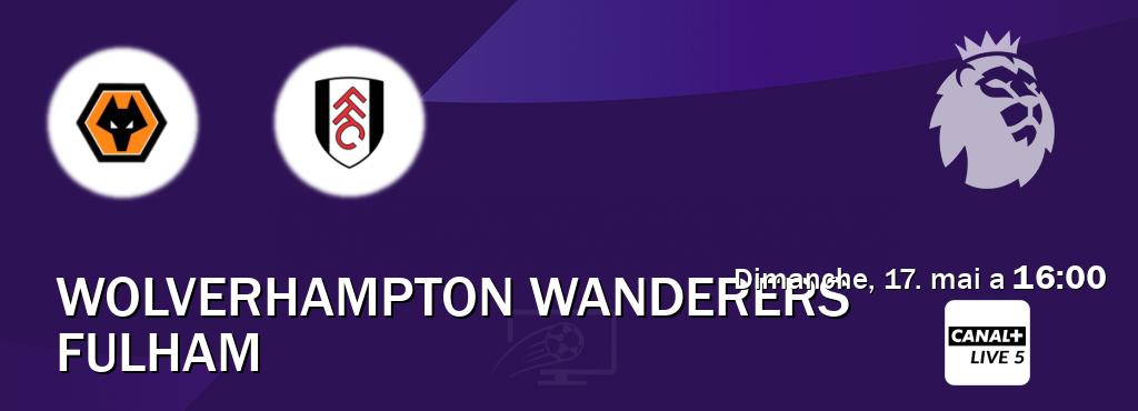 Match entre Wolverhampton Wanderers et Fulham en direct à la Canal+ Live 5 (dimanche, 17. mai a  16:00).