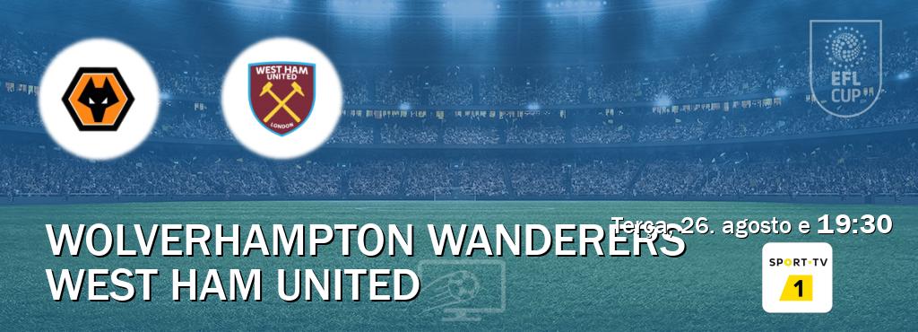 Jogo entre Wolverhampton Wanderers e West Ham United tem emissão Sport TV 1 (terça, 26. agosto e 19:30). Jogo entre Wolverhampton Wanderers e West Ham United tem emissão Sport TV 1 (terça, 26. agosto e 19:30).