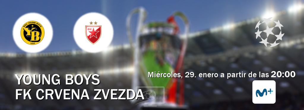 El partido entre Young Boys y FK Crvena zvezda será retransmitido por Movistar Liga de Campeones  (miércoles, 29. enero a partir de las  20:00).