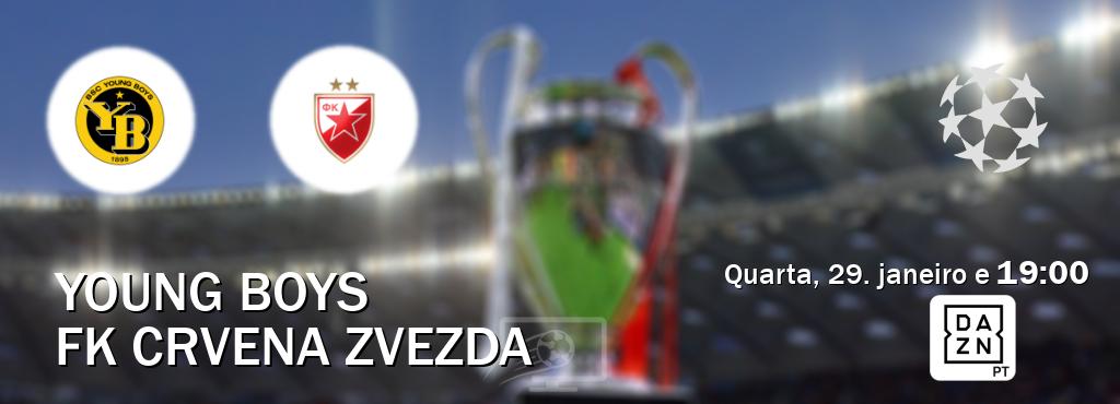 Jogo entre Young Boys e FK Crvena zvezda tem emissão DAZN (quarta, 29. janeiro e  19:00).