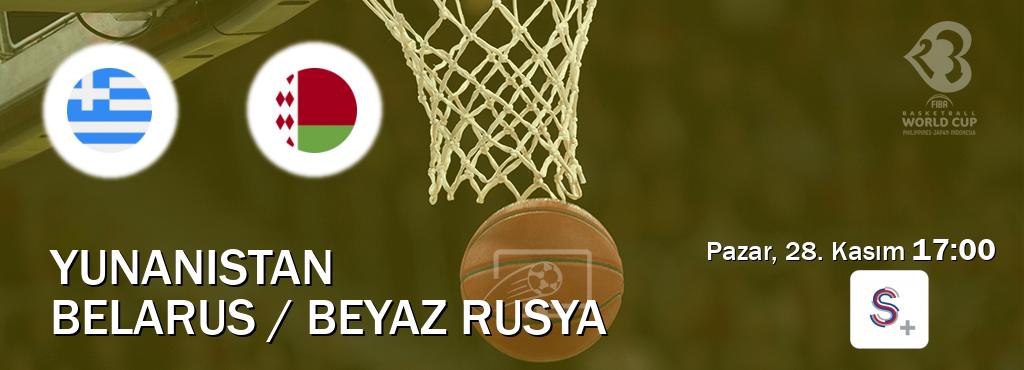 Karşılaşma Yunanistan - Belarus / Beyaz Rusya S Sport +'den canlı yayınlanacak (Pazar, 28. Kasım  17:00).