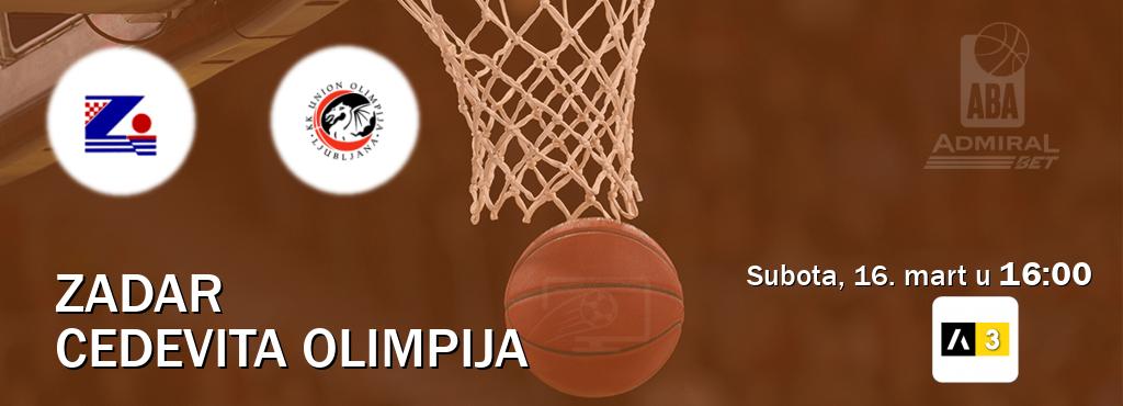 Izravni prijenos utakmice Zadar i Cedevita Olimpija pratite uživo na Arena Sport 3 (subota, 16. mart u  16:00).
