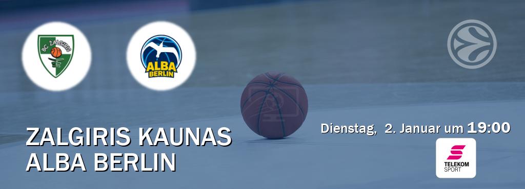 Das Spiel zwischen Zalgiris Kaunas und Alba Berlin wird am Dienstag,  2. Januar um  19:00, live vom Magenta Sport übertragen.