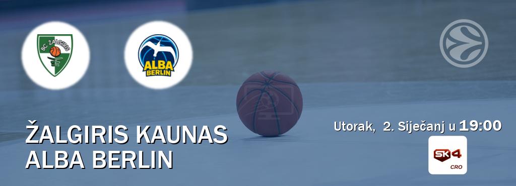 Izravni prijenos utakmice Žalgiris Kaunas i Alba Berlin pratite uživo na Sportklub 4 (Utorak,  2. Siječanj u  19:00).