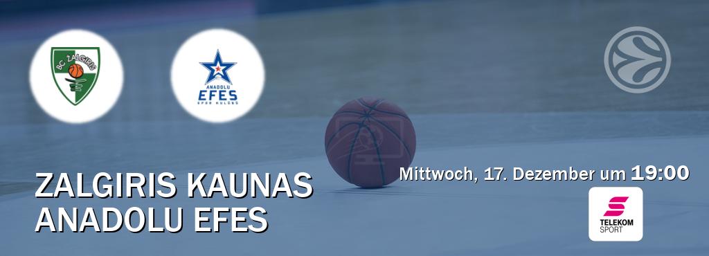 Das Spiel zwischen Zalgiris Kaunas und Anadolu Efes wird am Mittwoch, 17. Dezember um  19:00, live vom Magenta Sport übertragen.