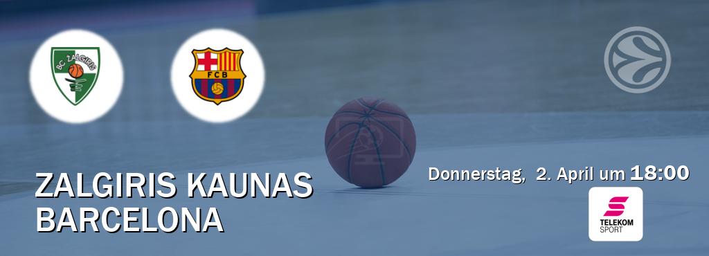 Das Spiel zwischen Zalgiris Kaunas und Barcelona wird am Donnerstag,  2. April um  18:00, live vom Magenta Sport übertragen.
