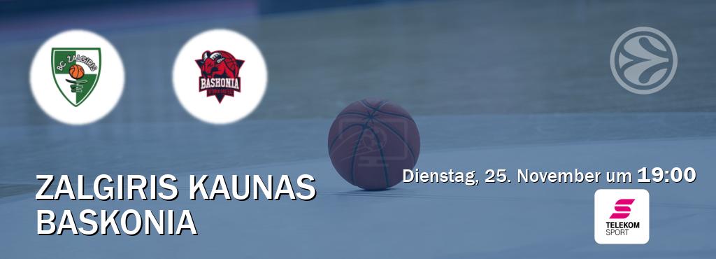 Das Spiel zwischen Zalgiris Kaunas und Baskonia wird am Dienstag, 25. November um  19:00, live vom Magenta Sport übertragen.