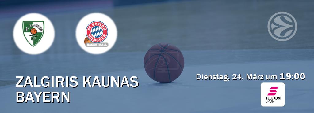 Das Spiel zwischen Zalgiris Kaunas und Bayern wird am Dienstag, 24. März um  19:00, live vom Magenta Sport übertragen.