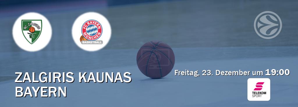 Das Spiel zwischen Zalgiris Kaunas und Bayern wird am Freitag, 23. Dezember um  19:00, live vom Magenta Sport übertragen.