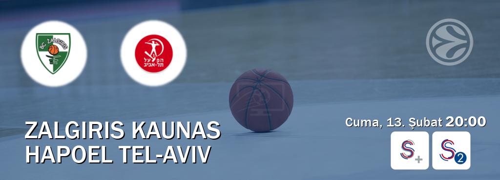 Karşılaşma Zalgiris Kaunas - Hapoel Tel-Aviv S Sport + ve S Sport 2'den canlı yayınlanacak (Cuma, 13. Şubat  20:00).