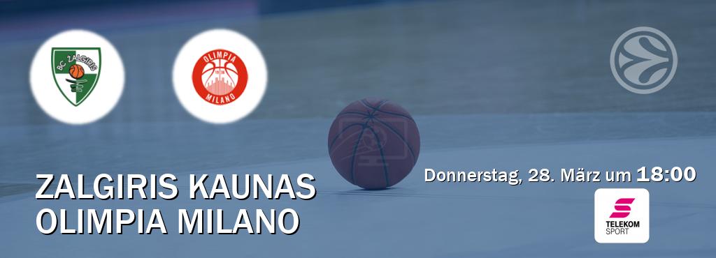 Das Spiel zwischen Zalgiris Kaunas und Olimpia Milano wird am Donnerstag, 28. März um  18:00, live vom Magenta Sport übertragen.