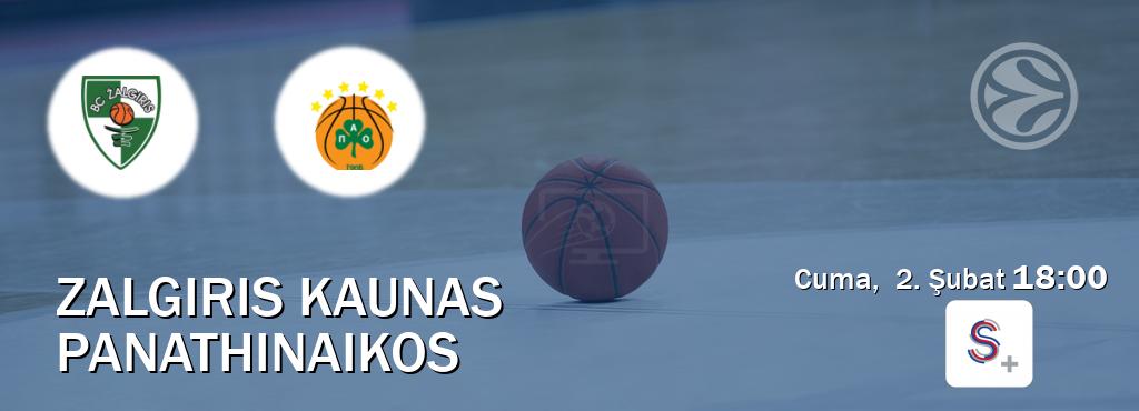 Karşılaşma Zalgiris Kaunas - Panathinaikos S Sport +'den canlı yayınlanacak (Cuma,  2. Şubat  18:00).