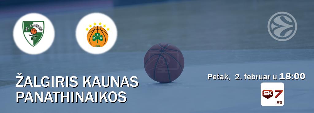 Izravni prijenos utakmice Žalgiris Kaunas i Panathinaikos pratite uživo na Sportklub 7 (petak,  2. februar u  18:00).