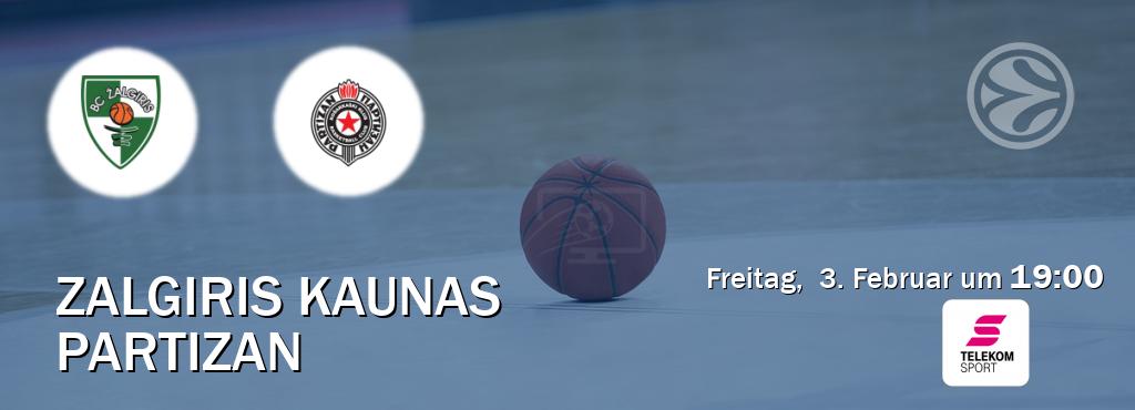 Das Spiel zwischen Zalgiris Kaunas und Partizan wird am Freitag,  3. Februar um  19:00, live vom Magenta Sport übertragen.