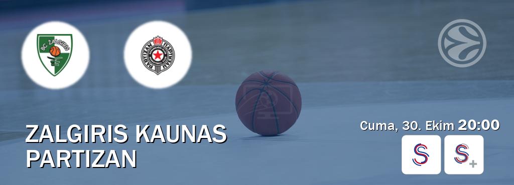 Karşılaşma Zalgiris Kaunas - Partizan S Sport ve S Sport +'den canlı yayınlanacak (Cuma, 30. Ekim 20:00). Karşılaşma Zalgiris Kaunas - Partizan S Sport ve S Sport +'den canlı yayınlanacak (Cuma, 30. Ekim 20:00).