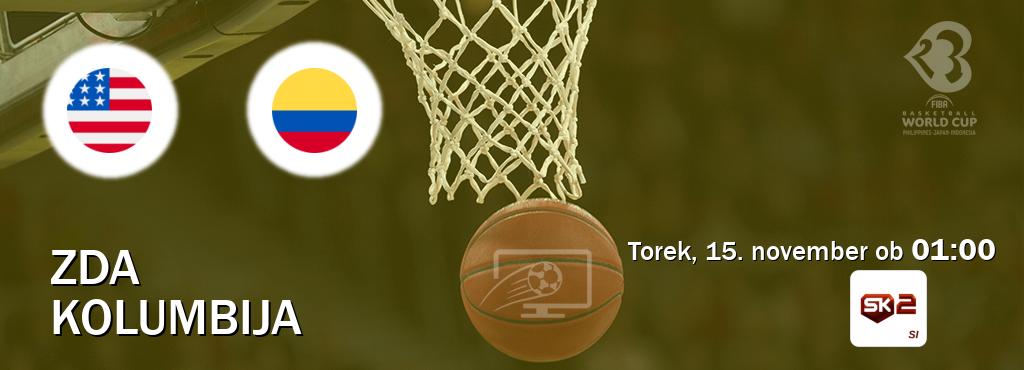 Prenos tekme med ZDA in Kolumbija v živo na Sportklub 2 (torek, 15. november ob  01:00 uri).