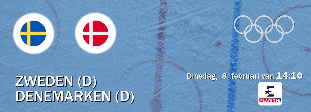 Wedstrijd tussen Zweden (D) en Denemarken (D) live op tv bij Eurosport Player NL (dinsdag,  8. februari van  14:10).