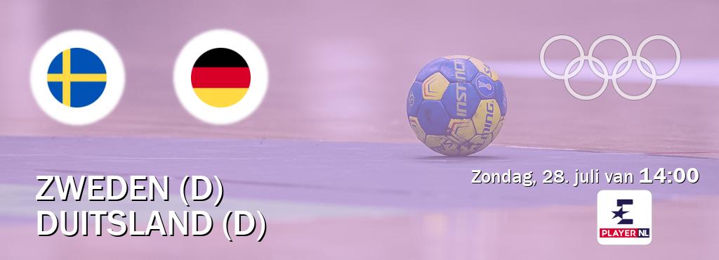 Wedstrijd tussen Zweden (D) en Duitsland (D) live op tv bij Eurosport Player NL (zondag, 28. juli van  14:00).