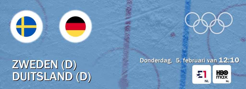 Wedstrijd tussen Zweden (D) en Duitsland (D) live op tv bij Eurosport, HBO Max (donderdag,  5. februari van  12:10).