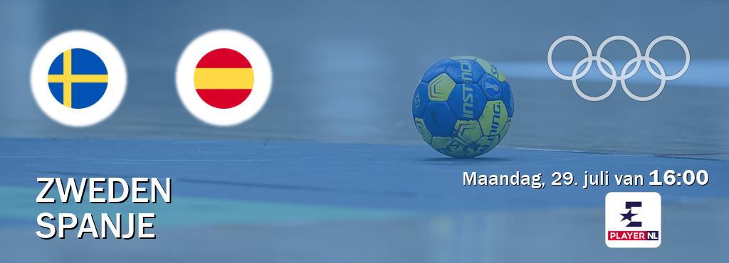 Wedstrijd tussen Zweden en Spanje live op tv bij Eurosport Player NL (maandag, 29. juli van  16:00).
