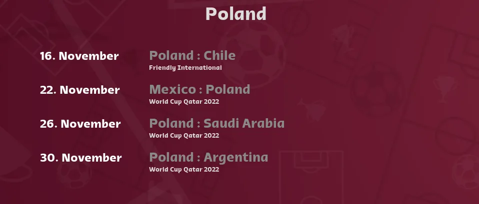 Poland - Next matches. For Live Streams and TV Listings check bellow.