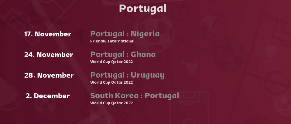Portugal - Next matches. For Live Streams and TV Listings check bellow.
